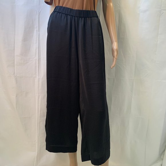 Vince Pants - Vince SZ M Black Crop Wide Leg Pants